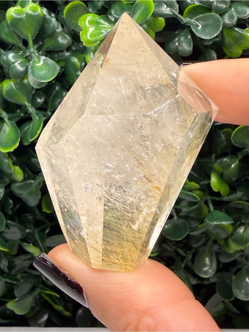 Golden Rutilated Quartz Crystal Point - Picture 4 of 9